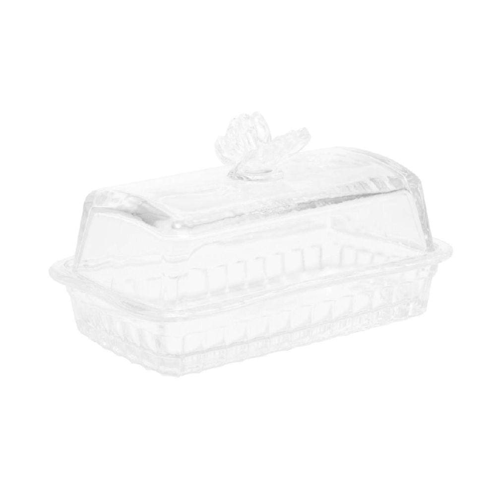 Mantegueira de Vidro Butterfly com Tampa 17x10x10cm Wolff