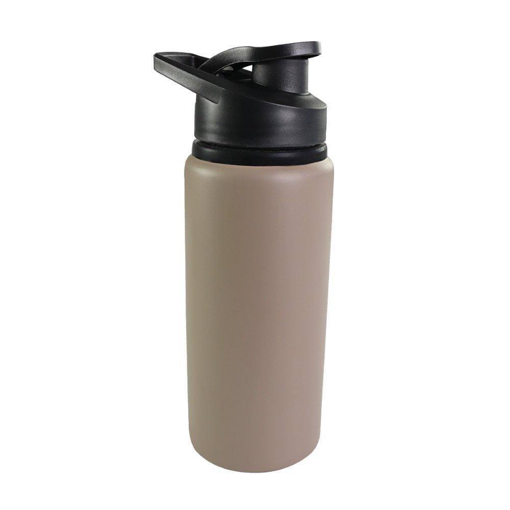 Garrafa Bege De Alumínio Com Alça Squeeze 600Ml