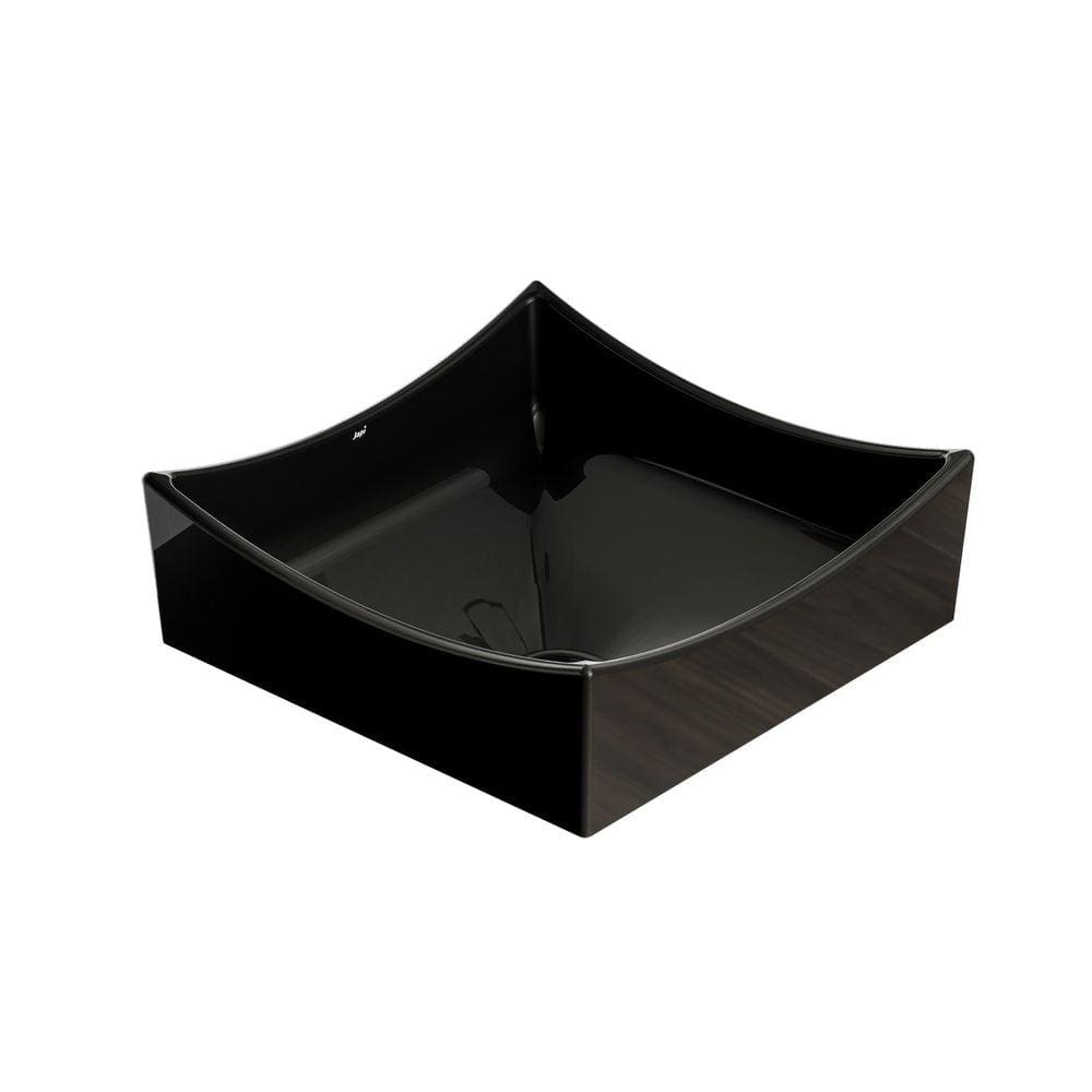 Cuba Quadrada Lavabo Banheiro Apoio Preta Ravena 34cm Japi