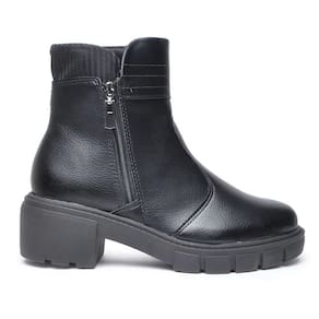 Bota Coturno Beira Rio Feminino Salto Grosso 9077.211 Preto