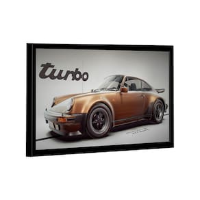 Quadro Porsche Gold 911 Turbo Br Artes