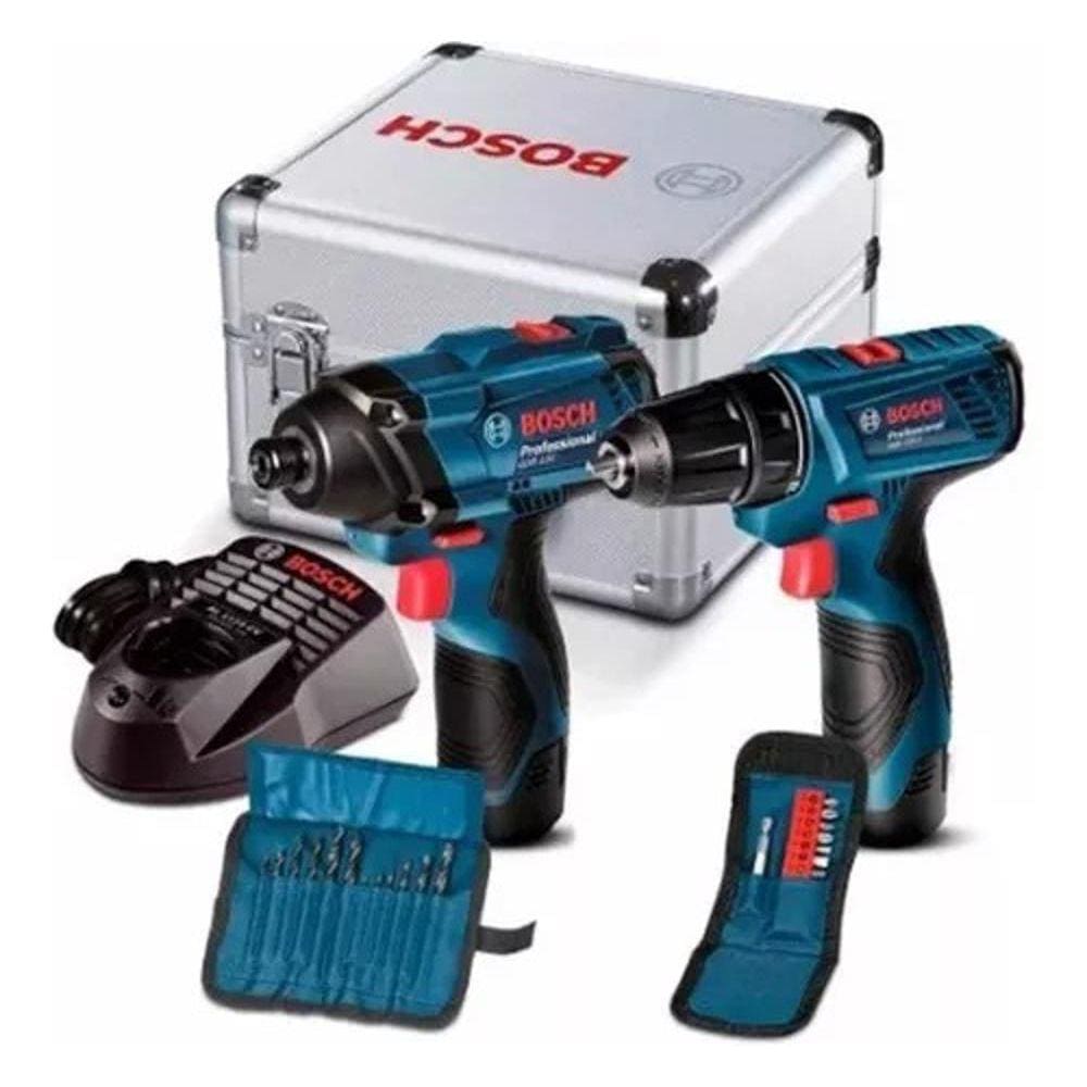 Kit Furadeira GSR120 e Parafusadeira GDR120 Bateria Bivolt Bosch