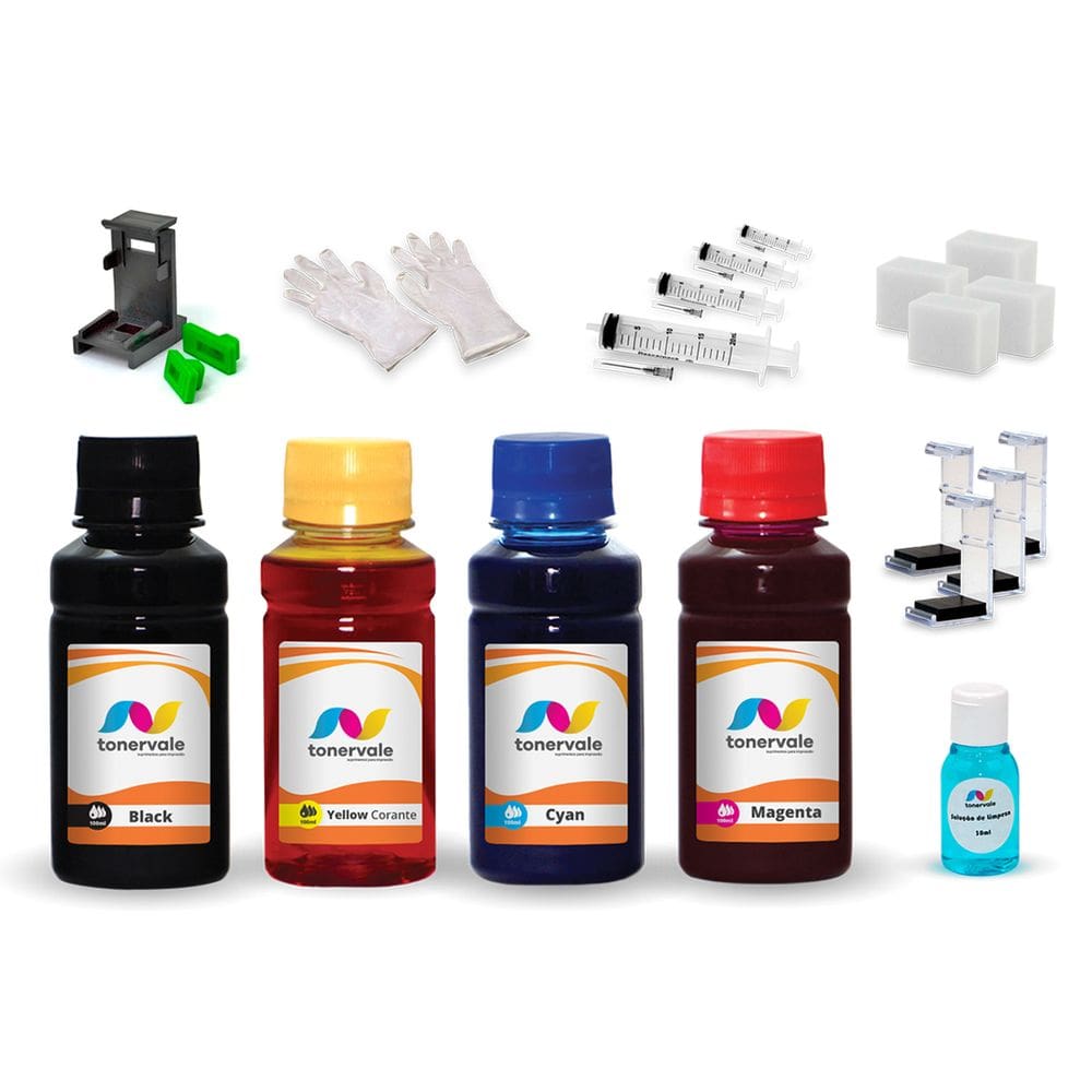 Kit 4 Tinta Para Canon MP490 PG-210 e CL-211 100ml