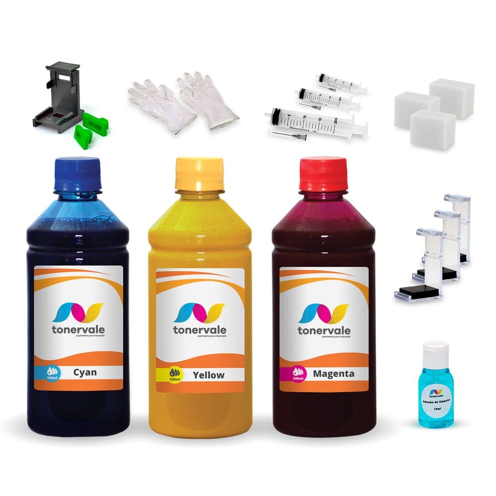 Kit 3 Tinta Para Canon MG2510 PG-145 e CL-146 500ml