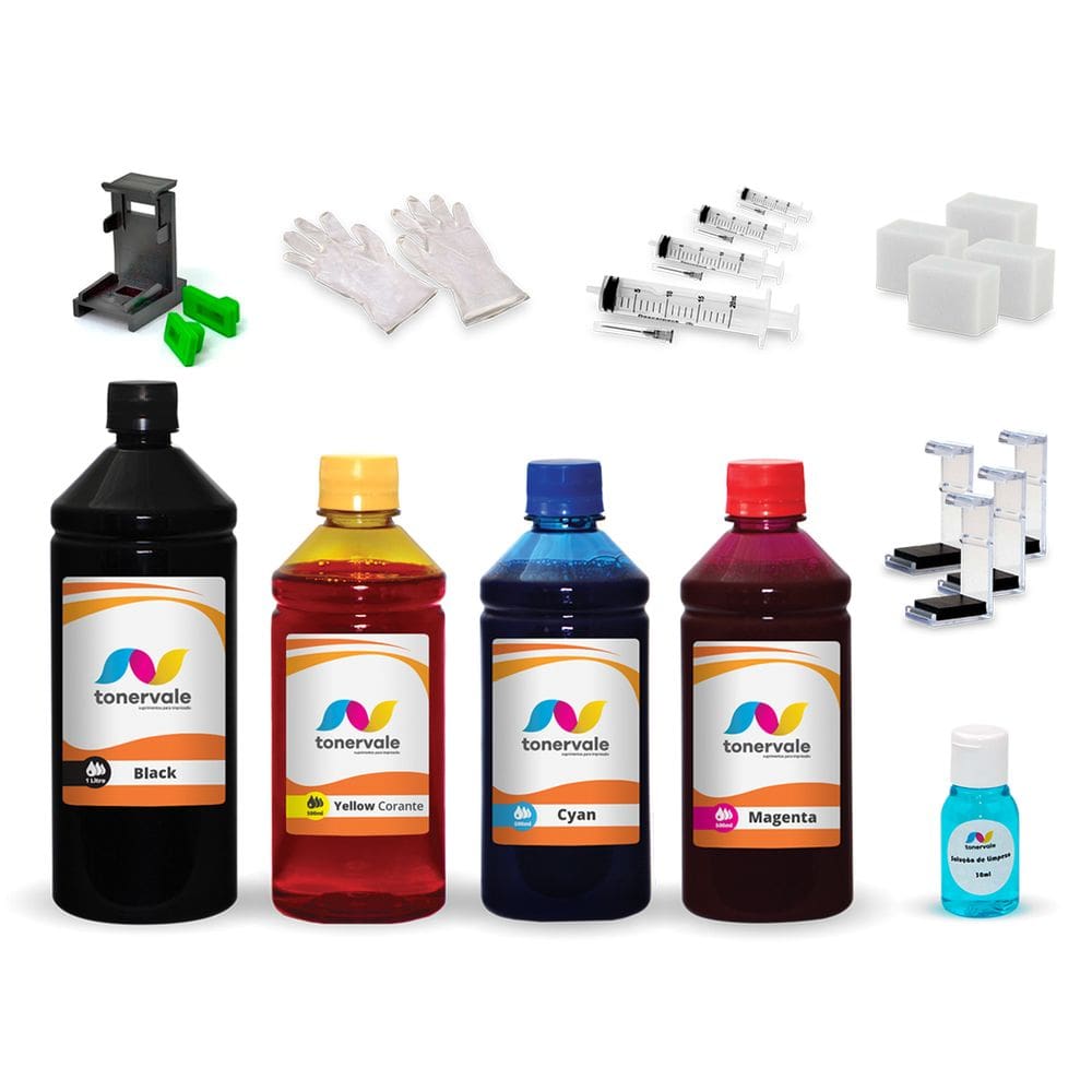 Kit 4 Tinta Para Canon MG3510 PG-140 e CL-141 2,5 Litros
