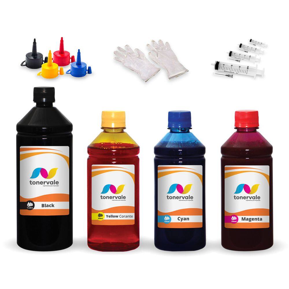 Kit 4 Tinta Para Epson L120 T664120 CMYK 2,5 Litros