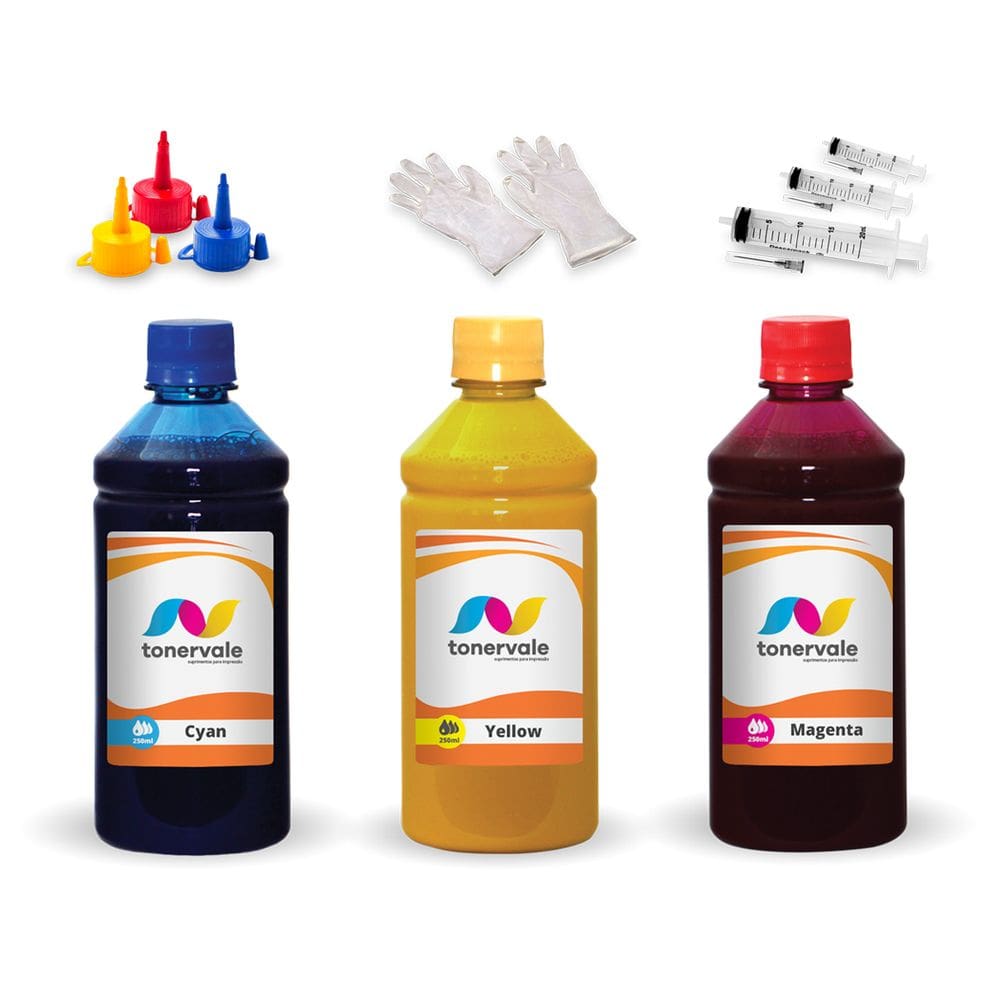 Kit 3 Tinta Para Epson L606 T774120 e T644 250ml