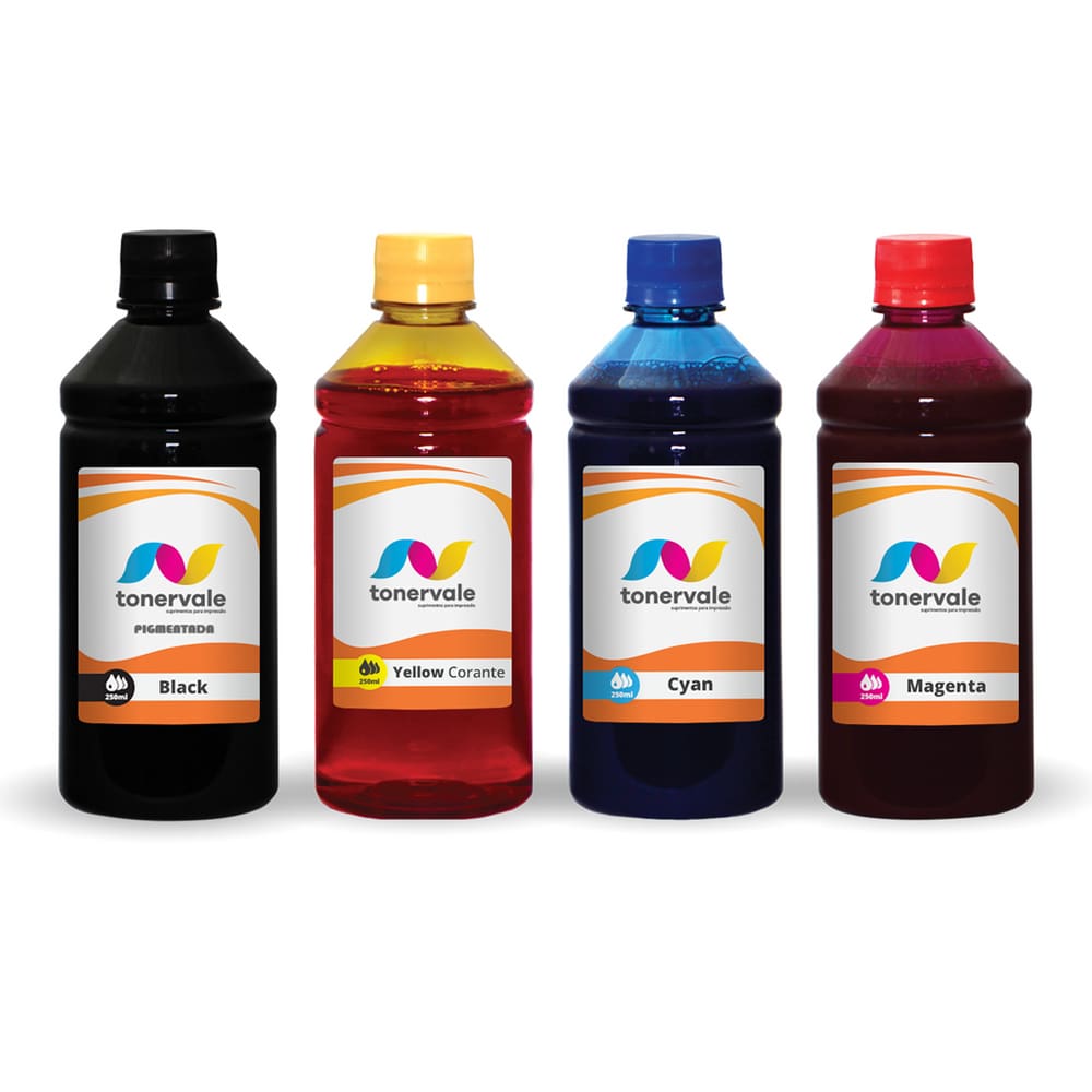 4 Tinta Para Impressora F4280 F4480 C4680 D110 250ml BK Pigmentado