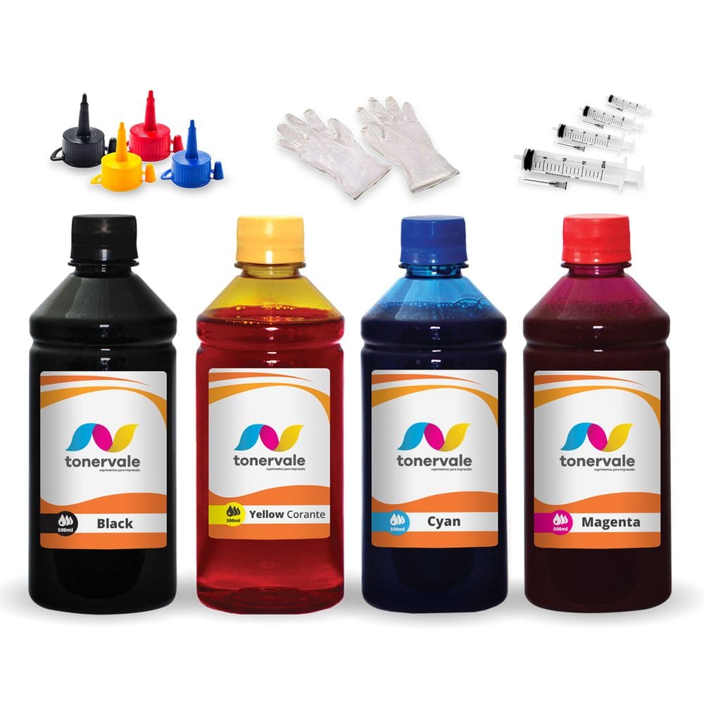 Kit 4 Tinta Para Impressora ink tank 517 GT51 GT52 e GT53 500ml