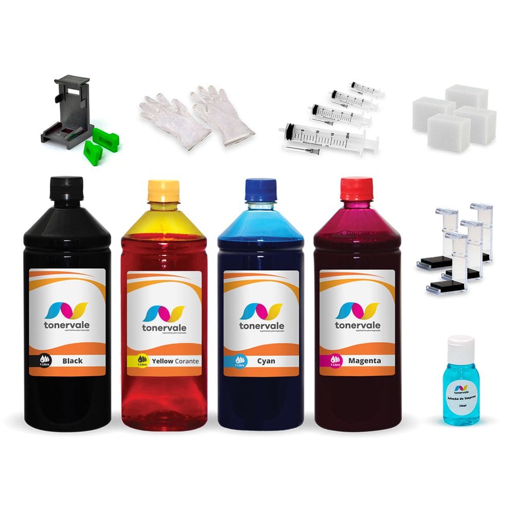 Kit 4 Tinta Para Impressora 2776 2376 6476 2774 667XL de 1 Litro Platinum