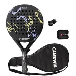 Raquete de tênis de padel CAMEWIN em fibra de carbono 18k 360g + 10g