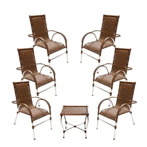 Kit 6 Cadeiras E Mesa Vênus Churrasco Trama Argila