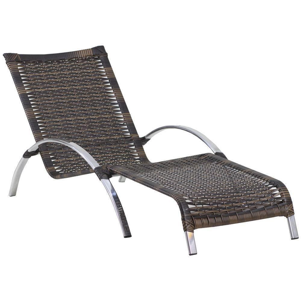 Espreguiçadeira Emily Fixa Em Alumínio Para Piscina Trama Argila