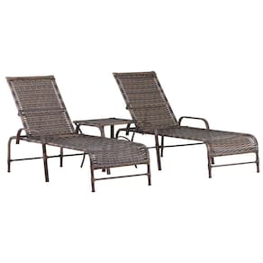 Kit 2 Espreguiçadeiras Catar Pintura Mesa Piscina Alumínio Pedra Ferro