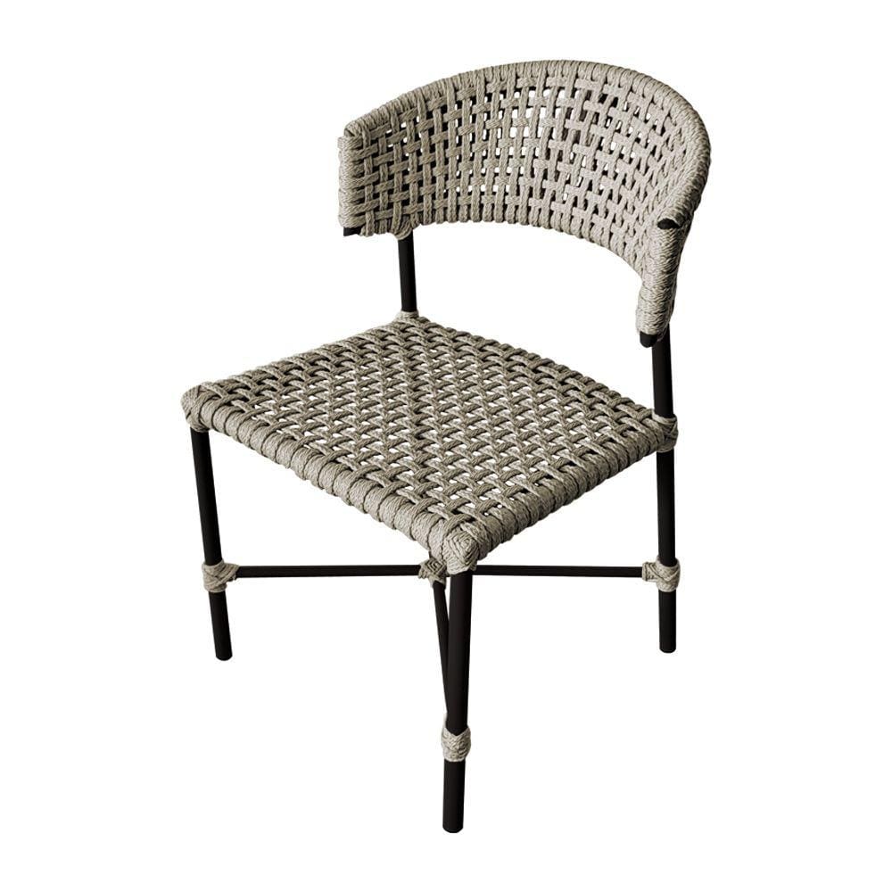 Cadeira Hortz Corda Náutica Base em Alumínio Preto/areia