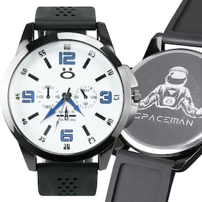 Relogio Social Aço Inox Grande Pulseira Silicone Analogico Social Branco Casual