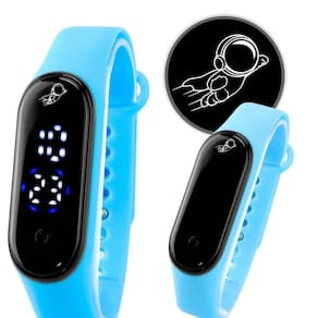 Relogio Digital Infantil Prova Dagua Bracelete Ajustavel Azul Bebe Criança Adolescente