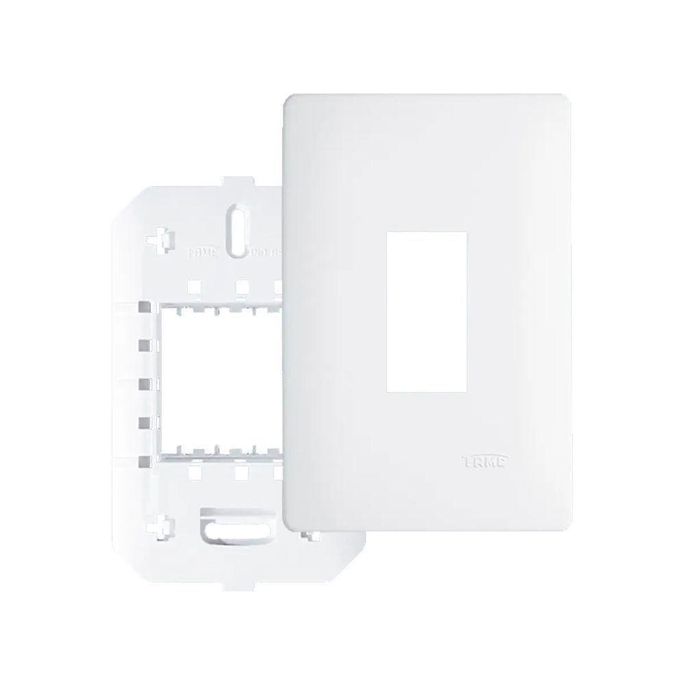 Placa Com Suporte Fame Habitat 4x2 Para Módulo Vertical Branco