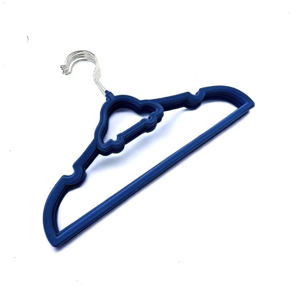 Kit 20 Cabides Veludo Infantil Carrinho Azul Ultrafino Slim