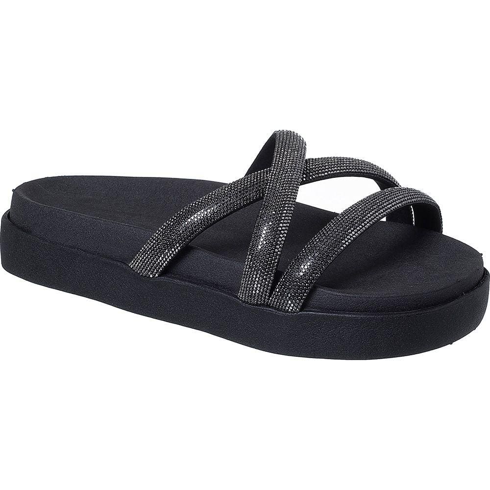 Papete Birken Sandália de XX  Brilho Strass Chinelo Feminino Moda Tendência Blogueiras
