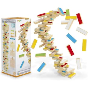 Jogo Torre De Equilibrio Em Mdf Colorida Com 69 Pçs - Junges