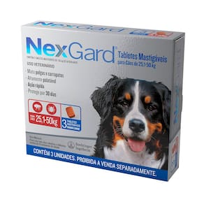 Antipulgas e Carrapatos Nexgard Cães 25,1 a 50kg 3 comprimidos