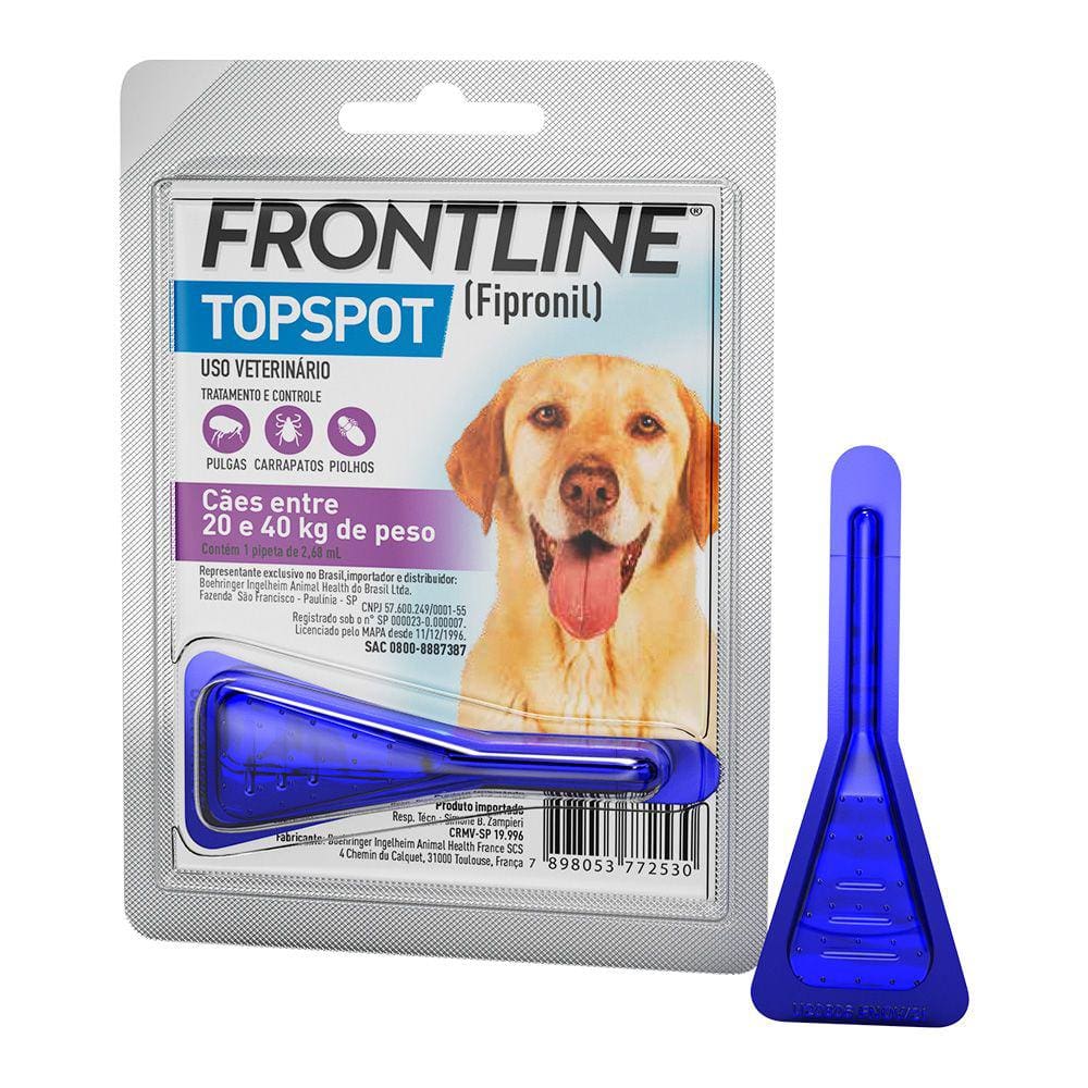 Frontline TopSpot Antipulgas e Carrapatos Cães 20 a 40kg