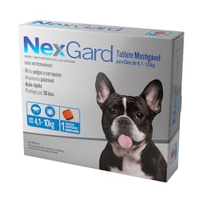 Antipulgas e Carrapatos Nexgard Cães 4,1 a 10kg 1 comprimido