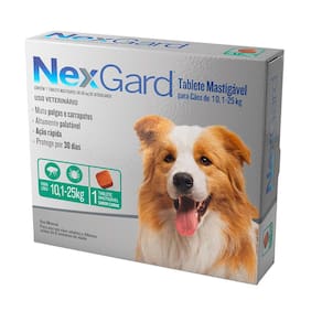 Antipulgas e Carrapatos Nexgard Cães 10,1 a 25kg 1 comprimido