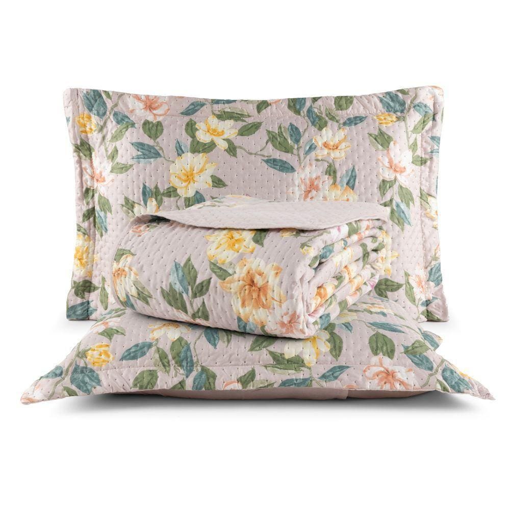 Coxa Estampada Floral King 3 Peças Cama Grande Cobre Leito