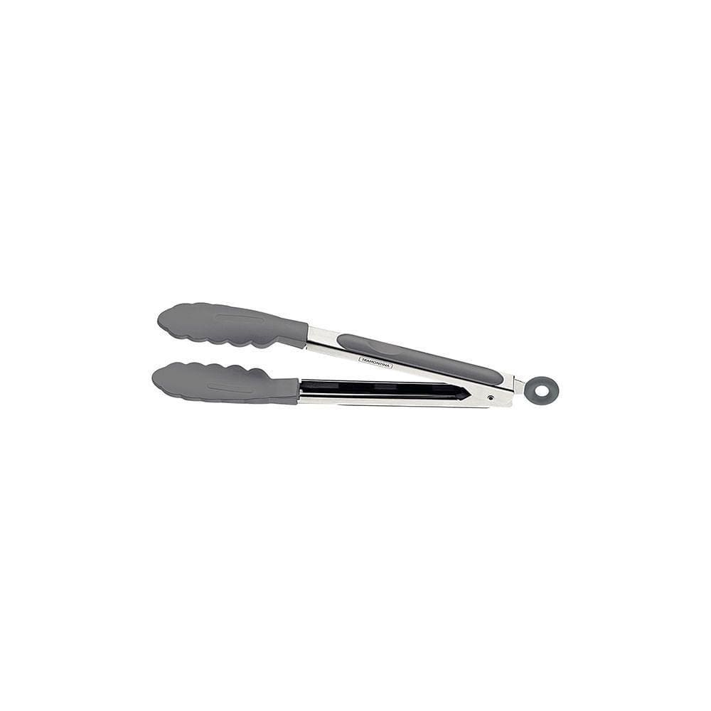 Pegador Multiuso Moldê Em Silicone Cinza E Inox 29cm - Tramontina