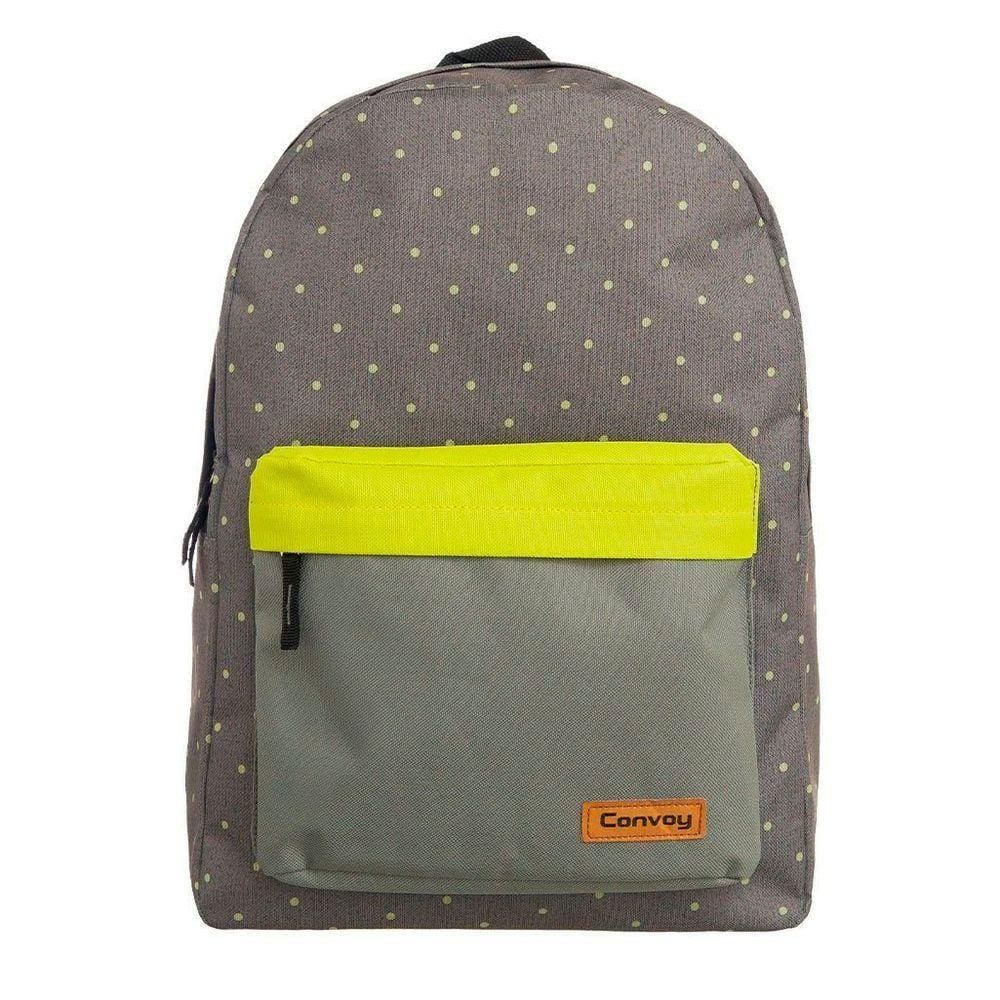Bolsa Mochila Escolar Cinza Com Poá Feminina