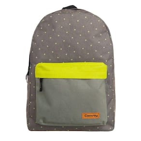 Bolsa Mochila Escolar Cinza Com Poá Feminina