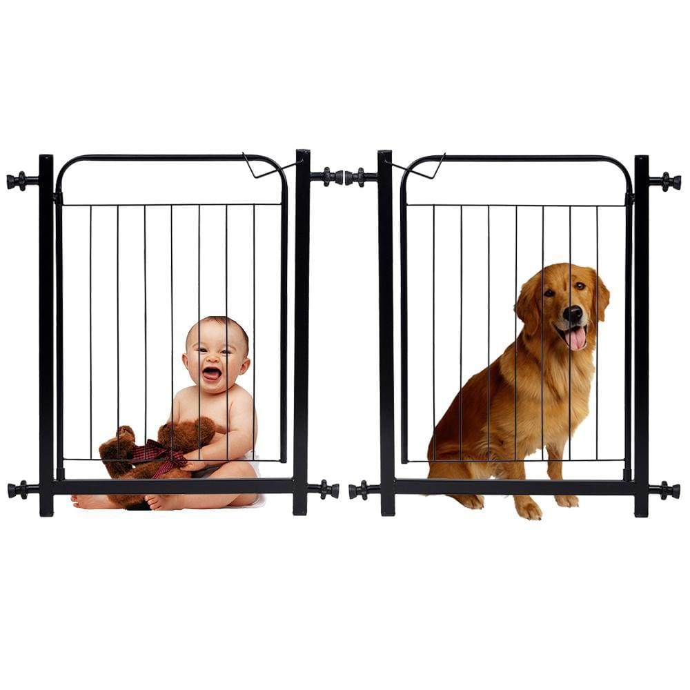 Portão Grade de Proteção para Pet e Bebê Com Trava Segurança Portas de 70 cm á 80 cm - Preto - Lojas RPM
