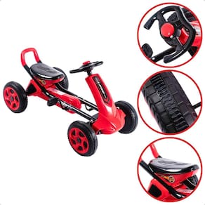 Carrinho de Brinquedo com Pedal até 50Kg Vermelho Kart Uni Toys