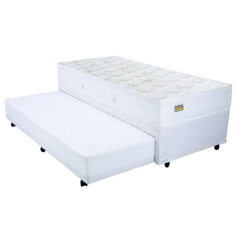 Colchão Solteiro Mega Nanno Euro + Bicama Box com Auxiliar em Molas - 088x188
