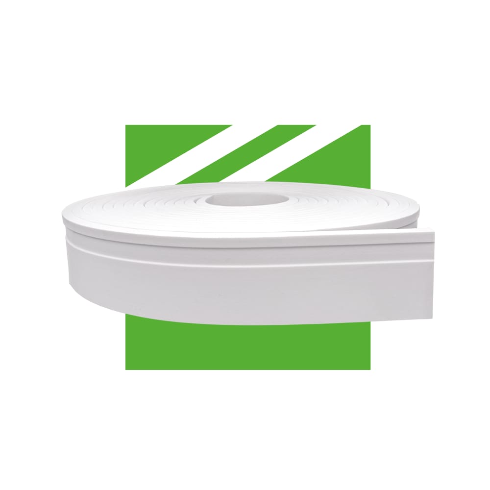 Rodapé de Eva Autocolante Branco Passa Fio 7,0cm x 1,0cm RP16 21m Segunda Linha