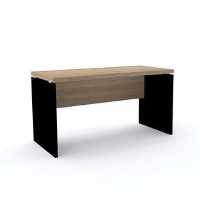 Mesa de Escritório Pé Painel PE40 em MDP 90 x 60 cm Cor Noce Naturalle Base Preta