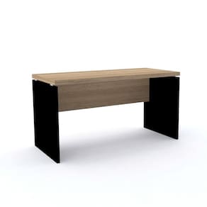 Mesa de Escritório Pé Painel PE40 em MDP 150 x 60 cm Cor Noce Naturalle Base Preta