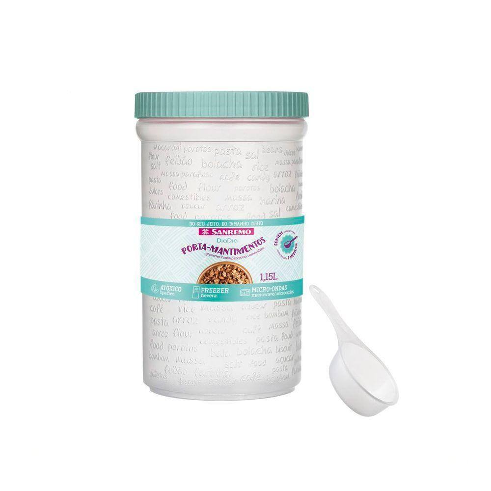 Porta Mantimentos Plástico Com Medidor Diadia Verde 1l - Sanremo