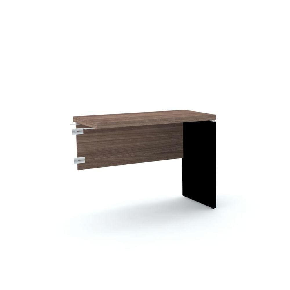 Mesa de Escritório Complemento 90 x 45 cm Pé Painel PE40 em MDP Cor Walnut Base Preta
