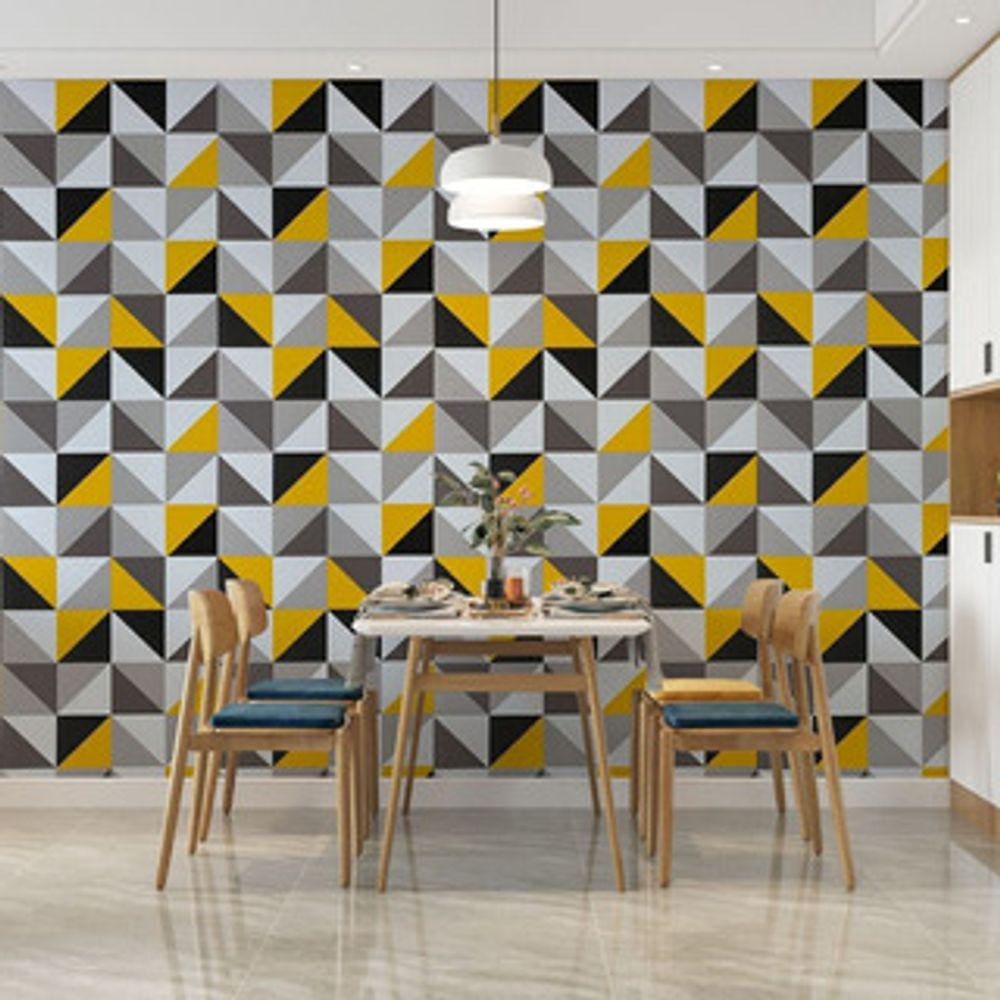 Papel de Parede Geométrico Mesclado Color Adesivo Autocolante Sala Quarto Copa