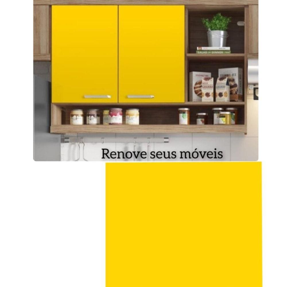 Papel Adesivo Amarelo Liso Vintage fosco Adesivo Impermeável Revestimento de Móveis e Parede