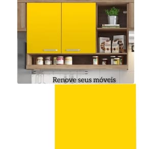 Papel Adesivo Amarelo Liso Vintage fosco Adesivo Impermeável Revestimento de Móveis e Parede