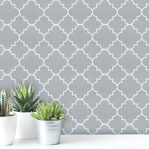 Papel de Parede Geométrico Arabesco, Super Resistente Autocolante Lavável Quarto Sala Copa Cozinha