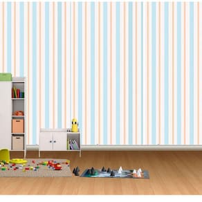 Papel de Parede Adesivo Listrado Lavável Impermeável Quarto Menino