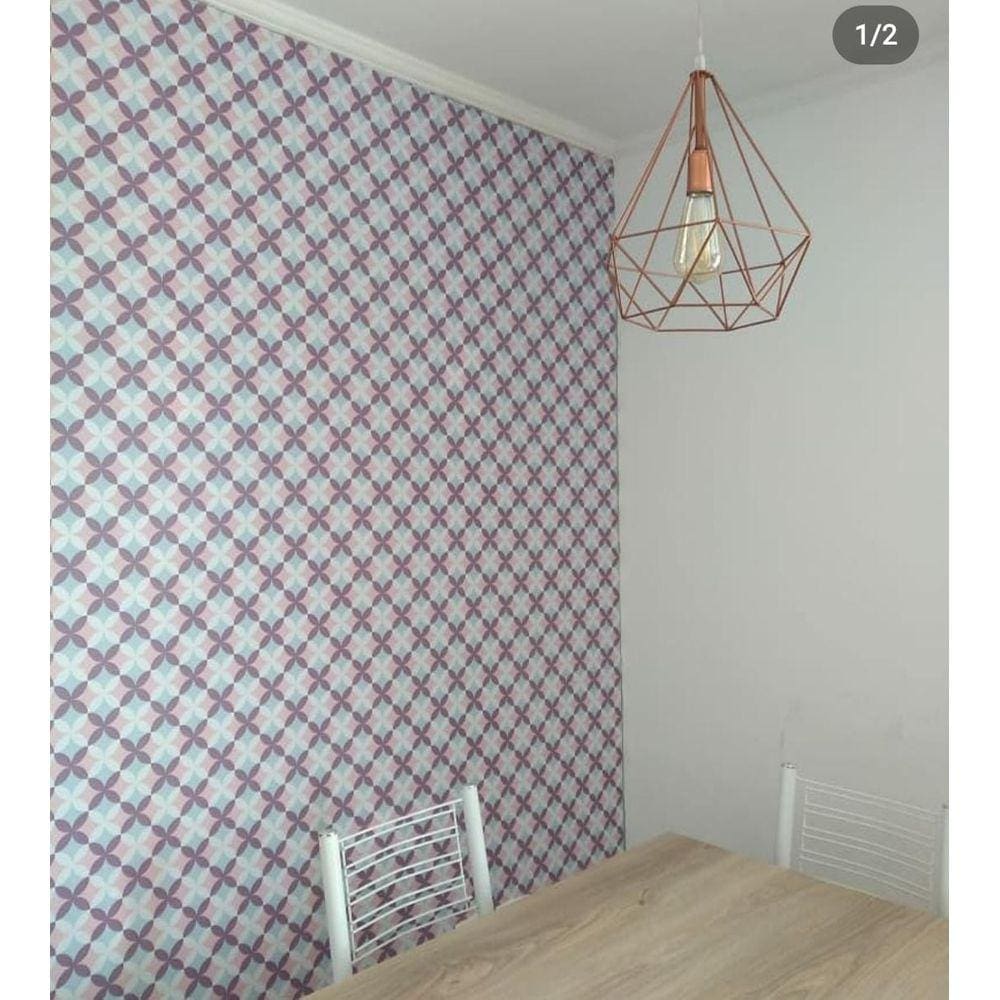 Papel de Parede Floral Tons Lilás Adesivo Resistente Autocolante Lavável Sala Quarto