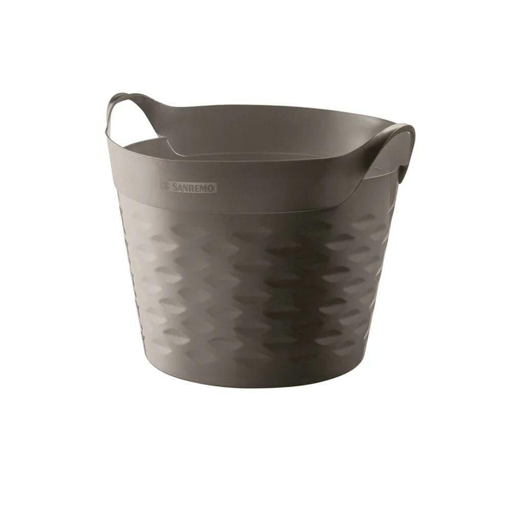 Cesto Organizador Plástico Circular Moolti Grafiite 20l - Sanremo