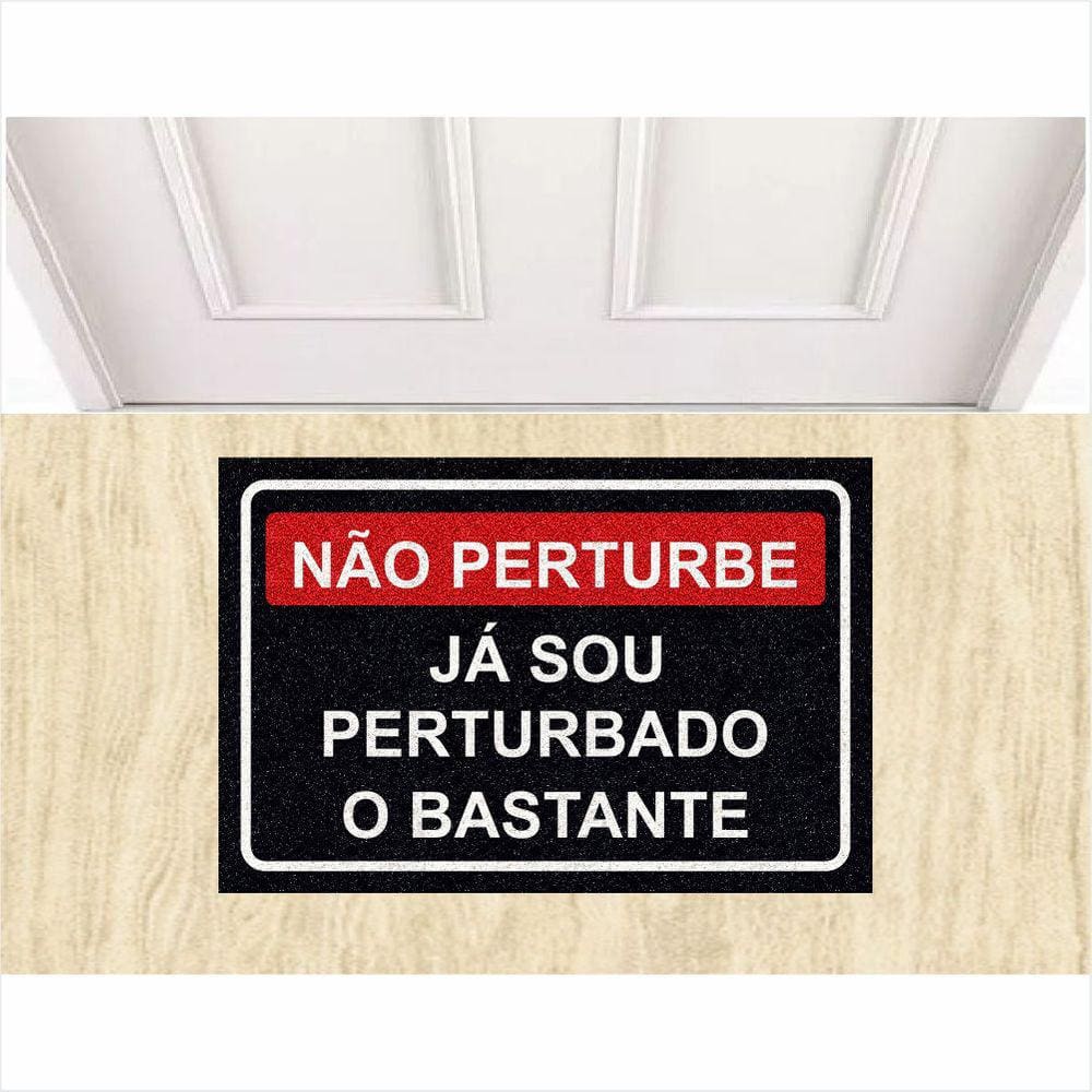 Tapete Vinil Divertido Não perturbe 60X40cm.