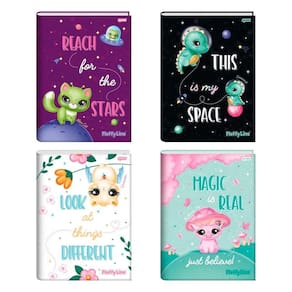 Caderno Costurado 1/4 Jandaia Capa Dura Fluffy 80 Folhas Embalagem com 5 Unidades